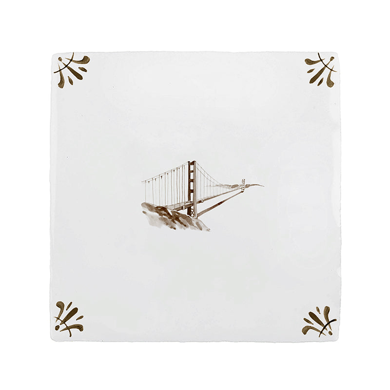 Golden Gate Bridge Delft Tile
