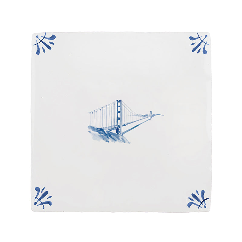 Golden Gate Bridge Delft Tile