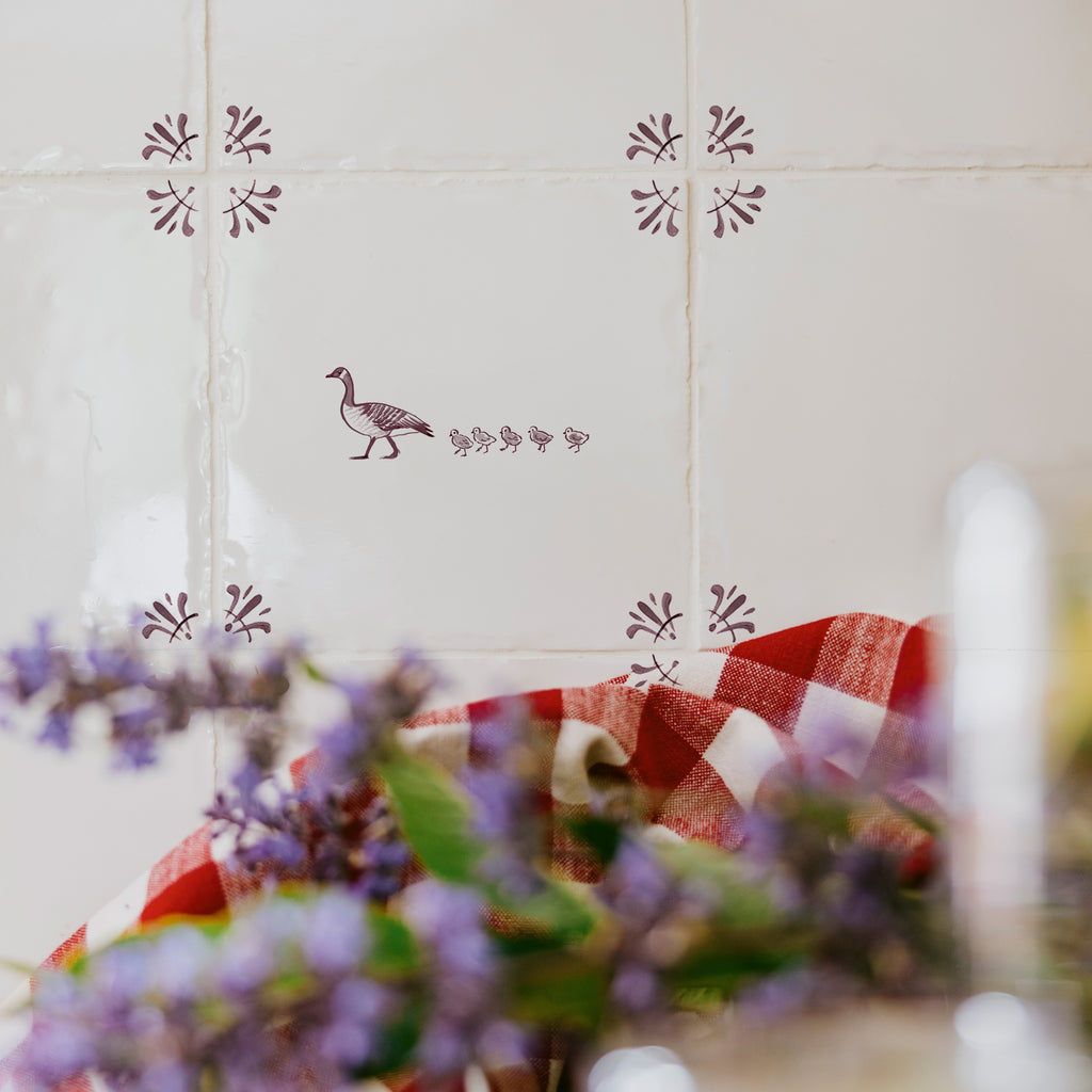 Goose & Goslings Delft Tile