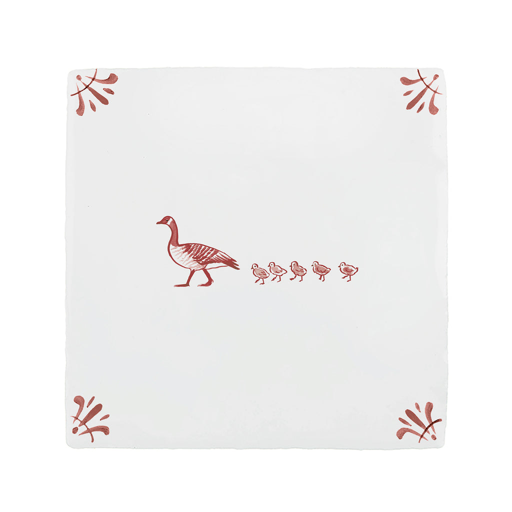Goose & Goslings Delft Tile