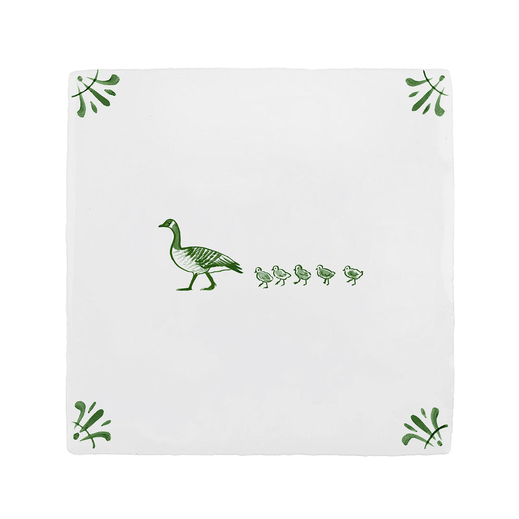 Goose & Goslings Delft Tile