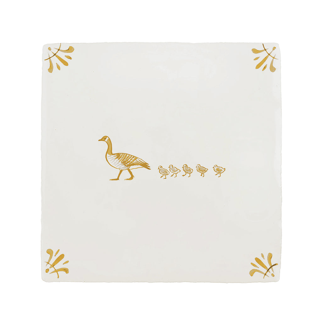 Goose & Goslings Delft Tile