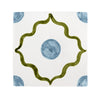 Beirut Tile Sample, Green and Sky Blue