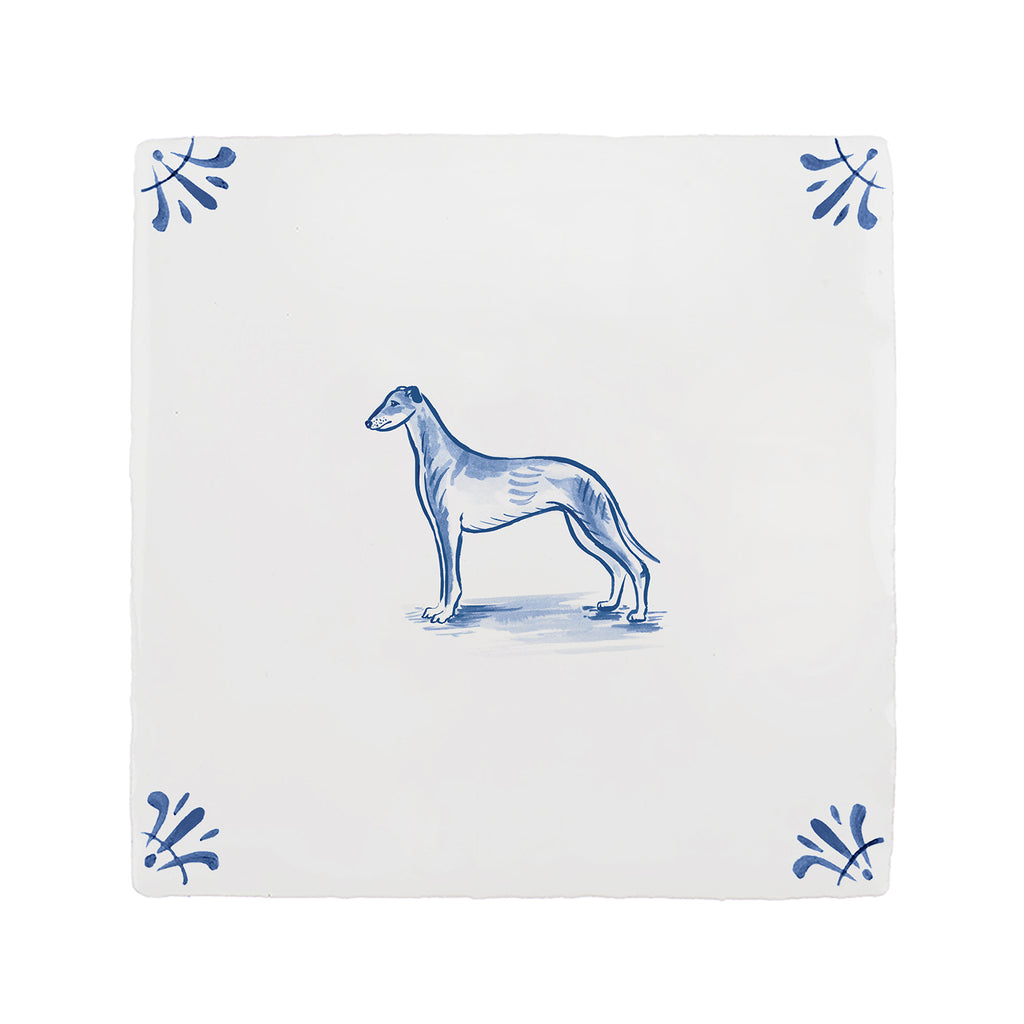 Greyhound Delft Tile