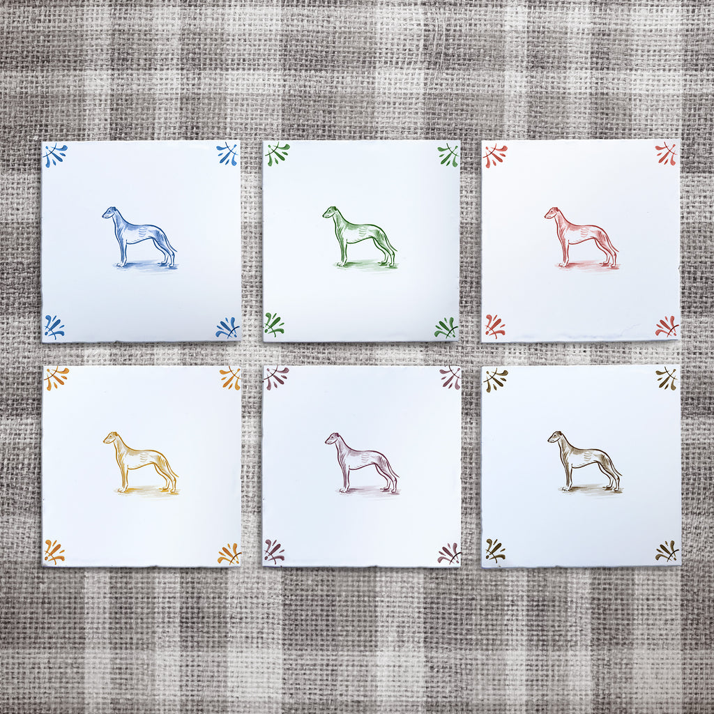 Greyhound Delft Tile