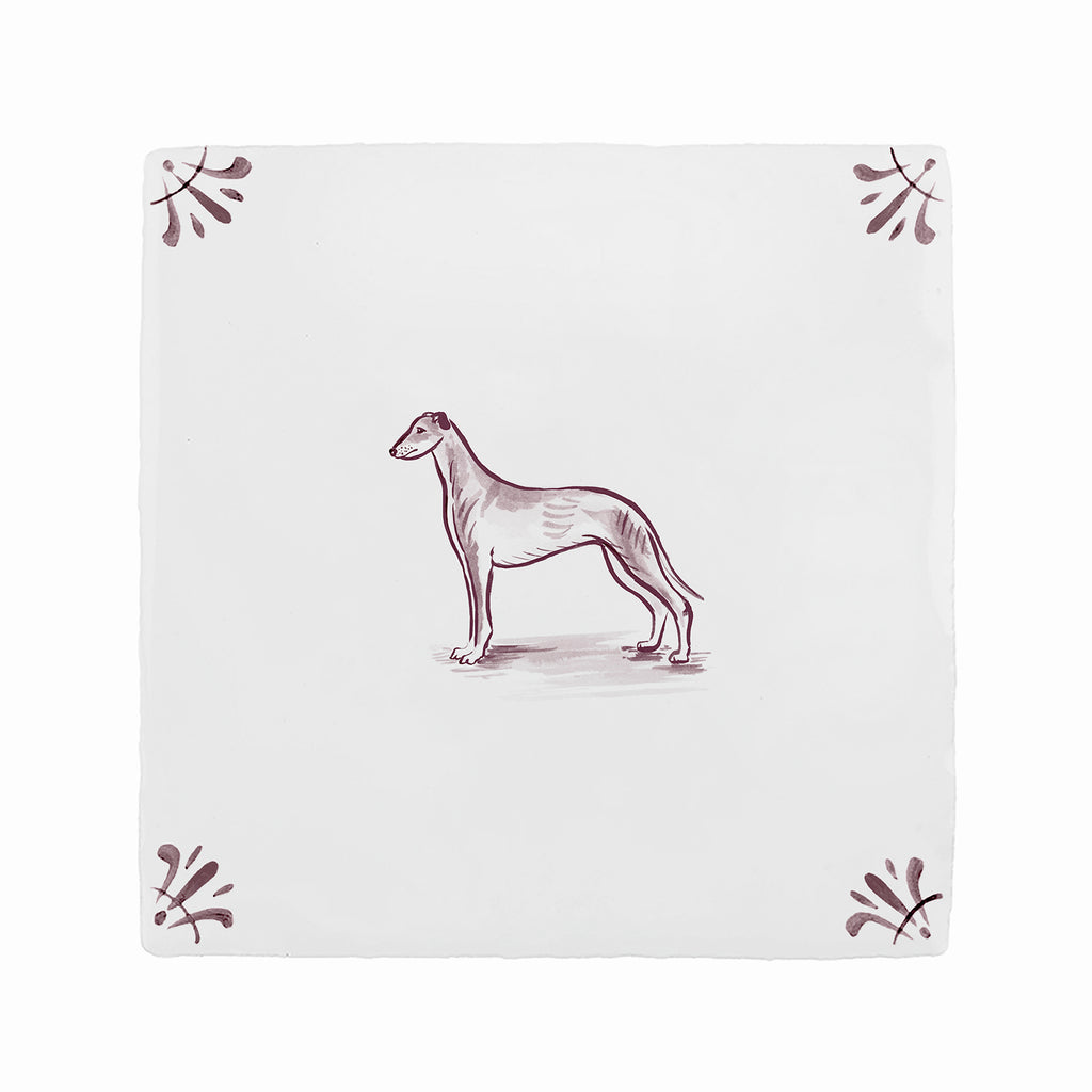 Greyhound Delft Tile