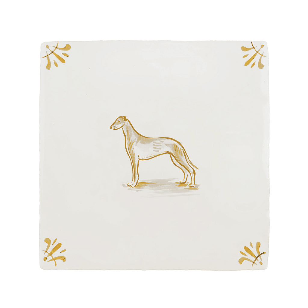 Greyhound Delft Tile