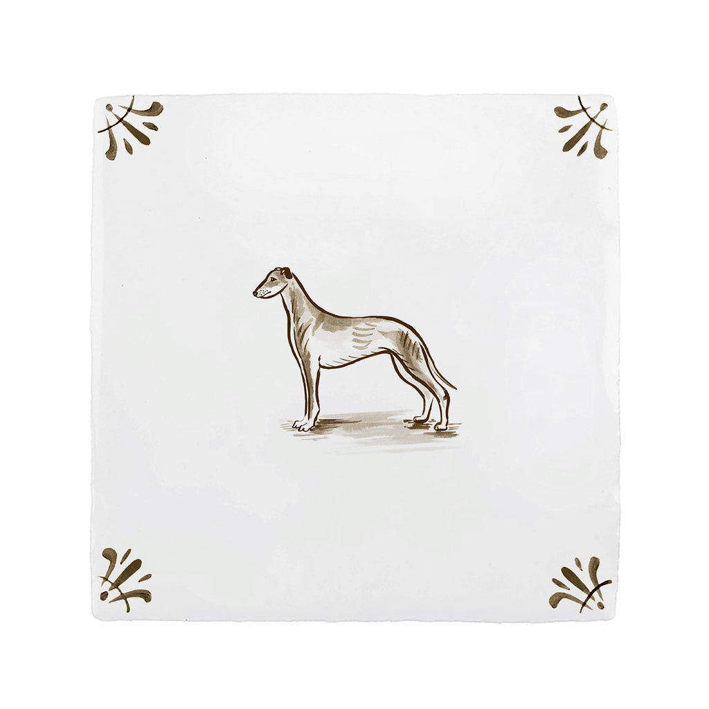Greyhound Delft Tile