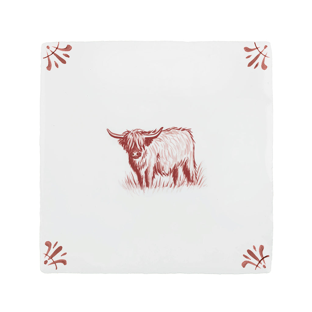 Highland Cow Delft Tile