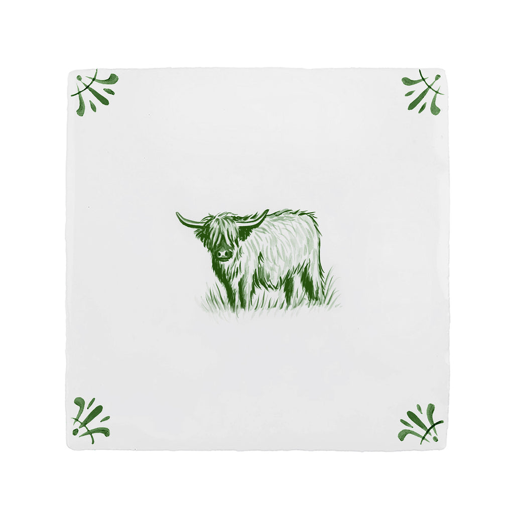 Highland Cow Delft Tile