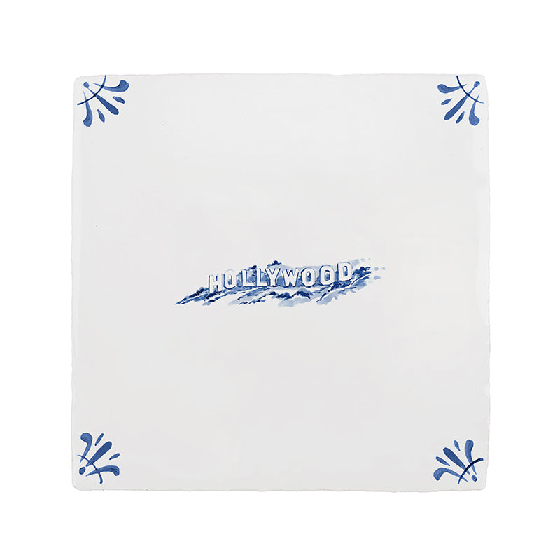 Hollywood Sign Delft Tile