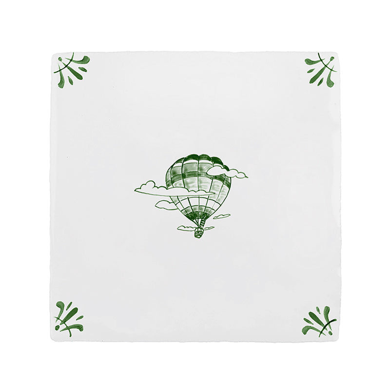 Hot Air Balloon Delft Tile