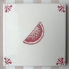 End of Line, Watermelon Delft Tile, Crimson, 12.5cm