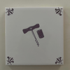 End of Line Cork Screw Delft Tile - Manganese 12.5cm