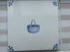 End of Line Wicker Basket Delft Tile -  Blue 15cm