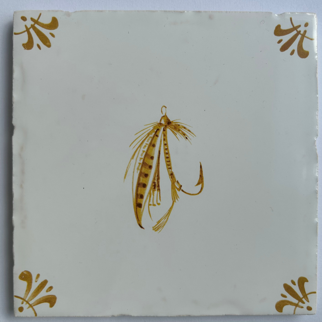End of Line Fishing Flies Delft Tile - Mustard 12.5cm