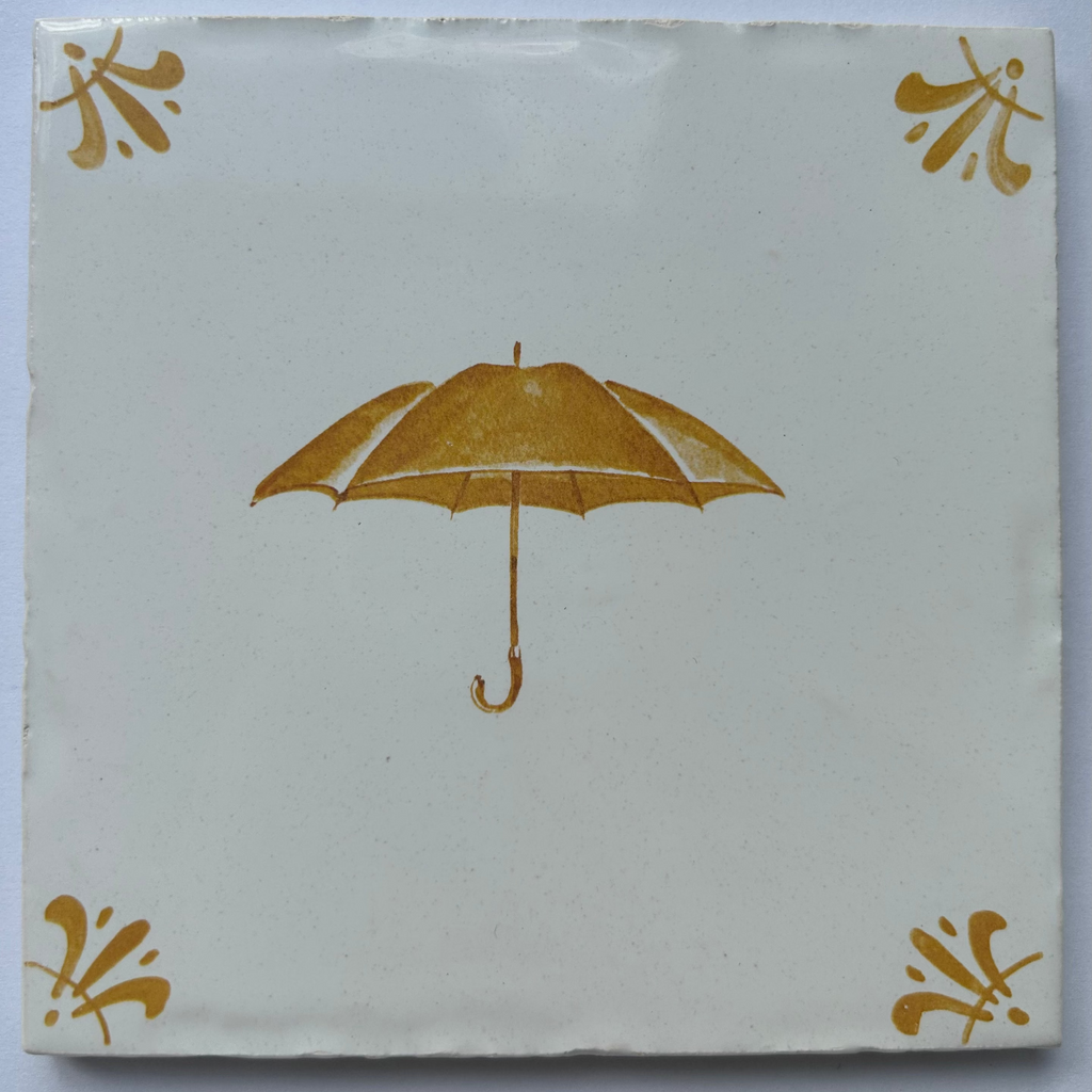End of Line Umbrella Delft Tile - Mustard 12.5cm