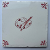 End of Line Artist Palette Delft Tile - Crimson 12.5cm