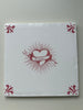 End of Line Forever Hearts Delft Tile - Crimson 12.5cm