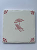 End of Line Sun Lounger and Parasol Delft Tile - Crimson 12.5cm