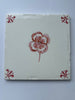 End of Line Clover Delft Tile - Crimson 12.5cm