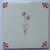 End of Line Wild Daisy Delft Tile - Crimson 12.5cm