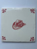 End of Line Cowboy Hat Delft Tile - Crimson 12.5cm
