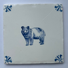 Seconds Black Bear Delft Tile - Blue 12.5cm