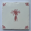 End of Line Bunch of Carrots Delft Tile - Crimson 12.5cm