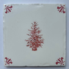 End of Line Christmas Tree Delft Tile - Crimson 12.5cm
