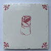 End of Line Shawarma Delft Tile - Crimson 12.5cm