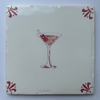 End of Line Extra Dirty Martini Delft Tile - Crimson 12.5cm