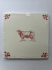 End of Line Cow Delft Tile - Crimson 12.5cm