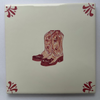 End of Line Cowboy Boots Delft Tile - Crimson 12.5cm