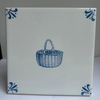 End of Line Wicker Basket Delft Tile - Blue 12.5cm