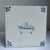 Bathtub Delft tile in blue with corners