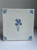 Iris delft tile in blue with delft corners