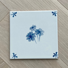 15cm, End of Line, Daisies Delft Tile, Blue