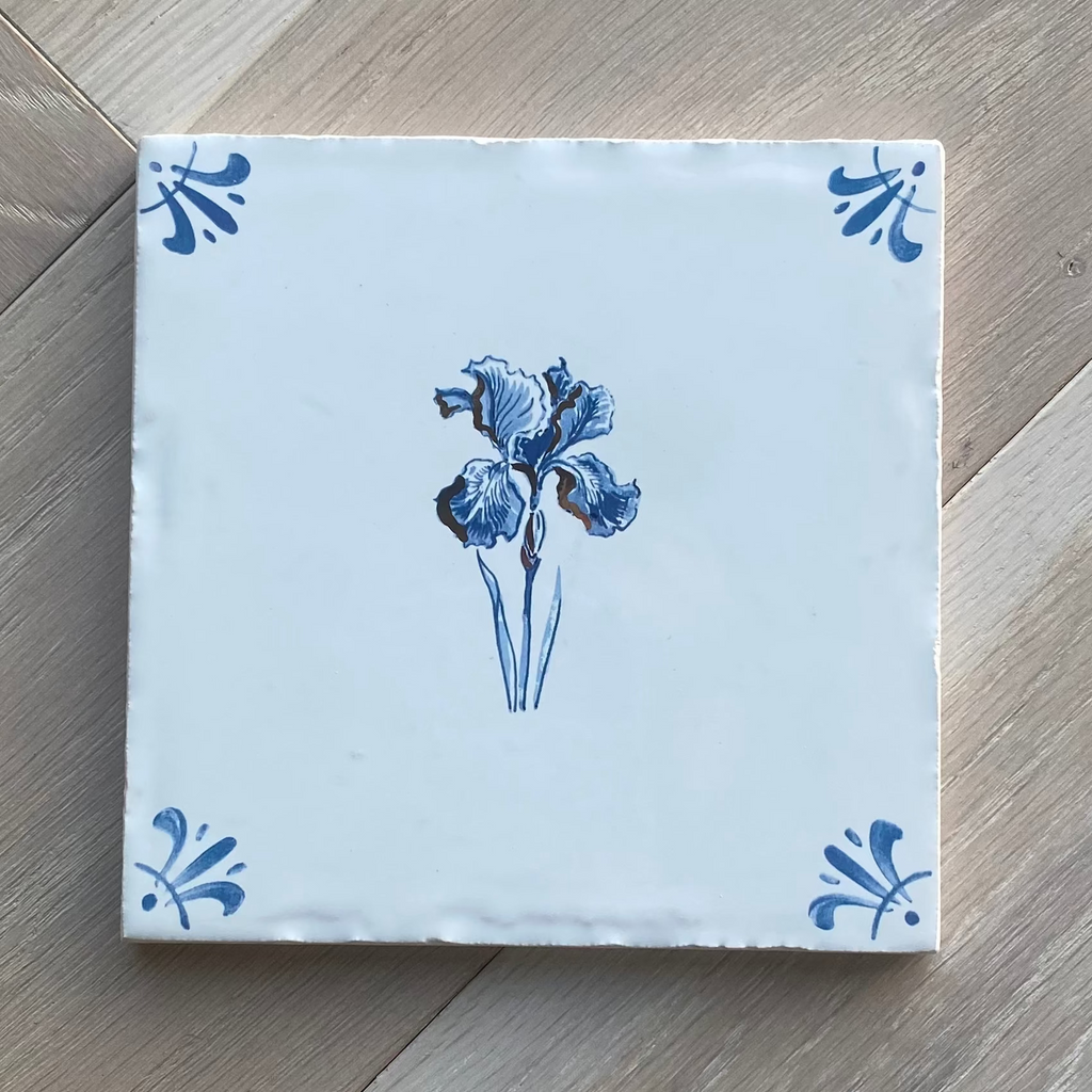 End of Line, Gold Lustre Tile, Iris, 12.5cm
