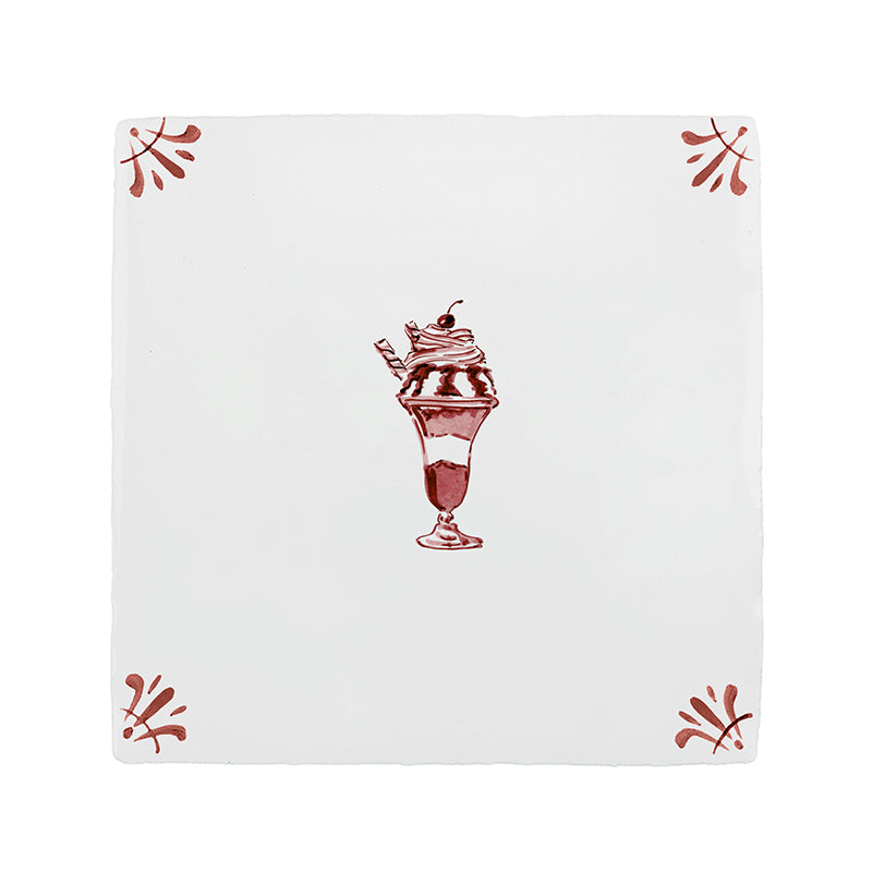 Ice Cream Sundae Delft Tile