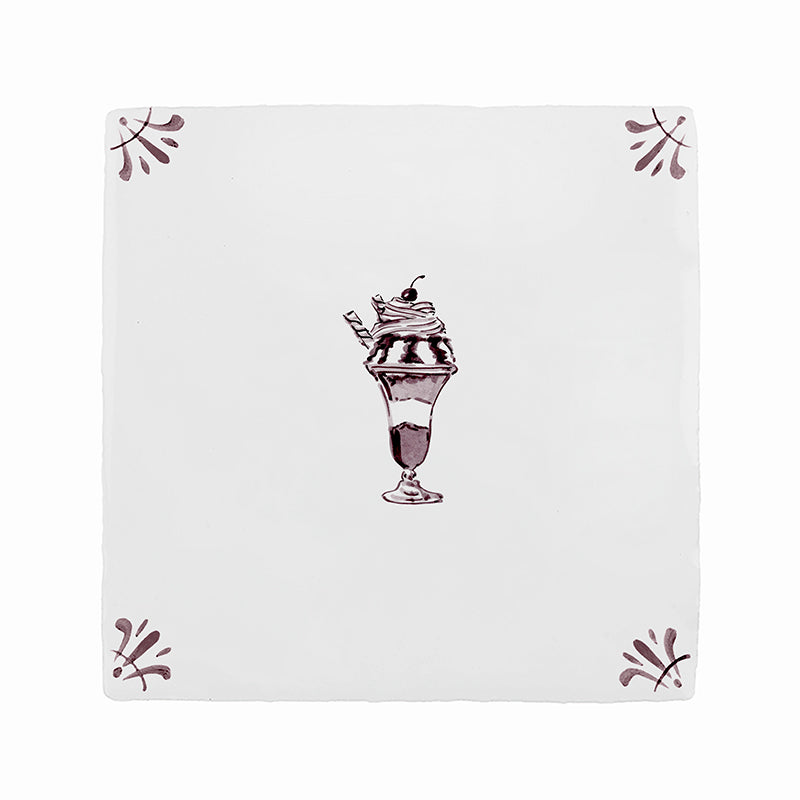 Ice Cream Sundae Delft Tile