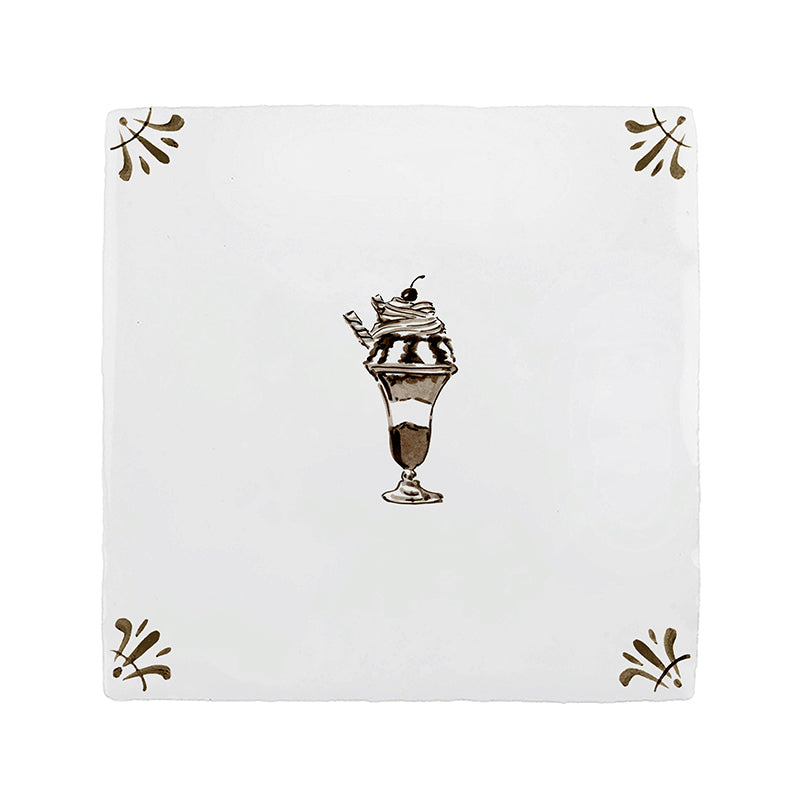 Ice Cream Sundae Delft Tile
