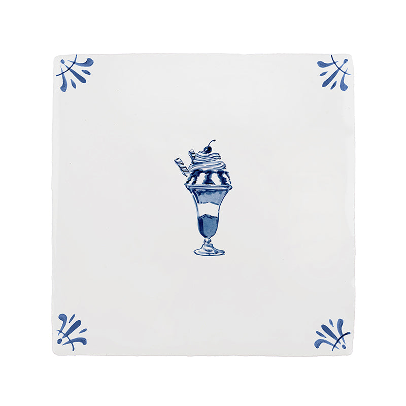 Ice Cream Sundae Delft Tile