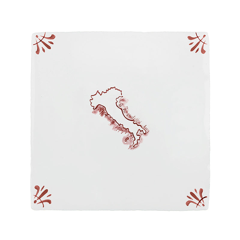 Map of Italy Delft Tile