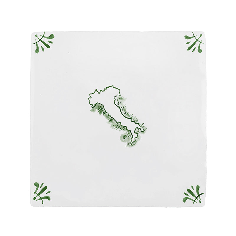 Map of Italy Delft Tile