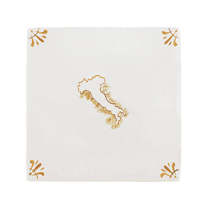 Map of Italy Delft Tile