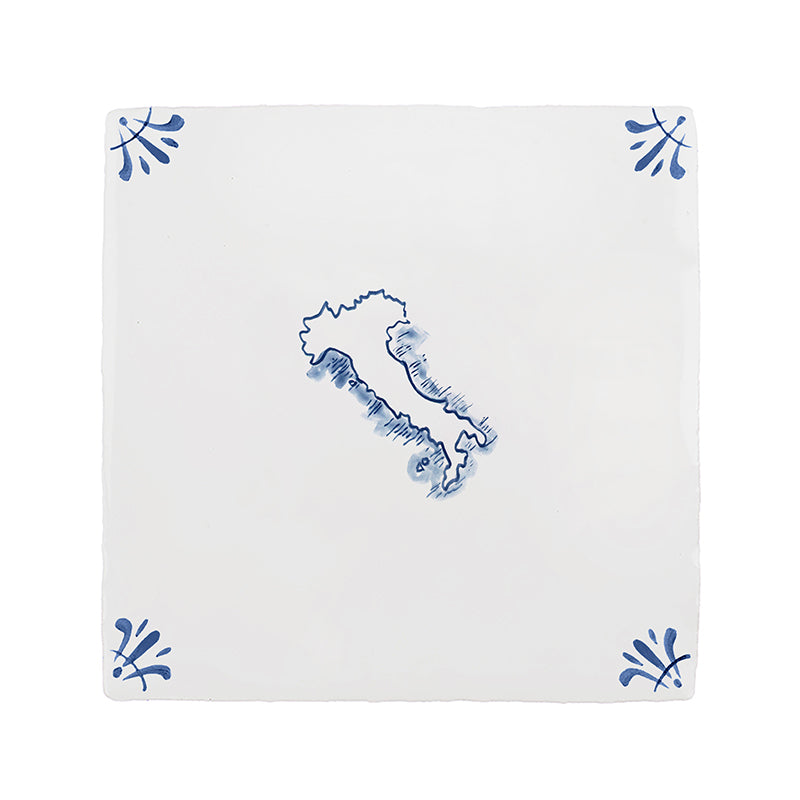 Map of Italy Delft Tile