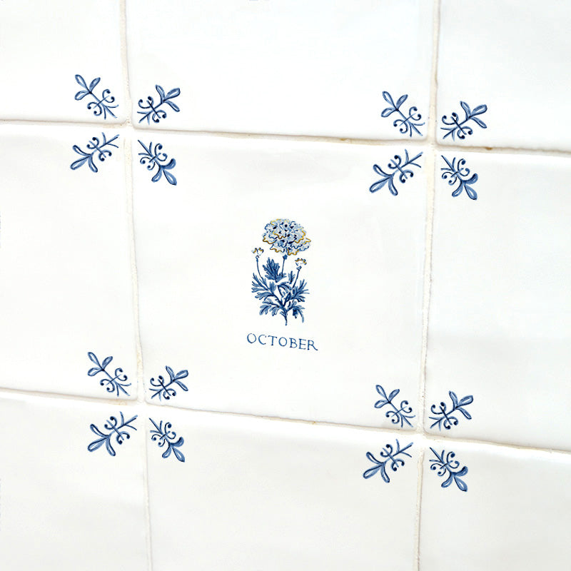 Marigold Delft Tile, Gold Lustre