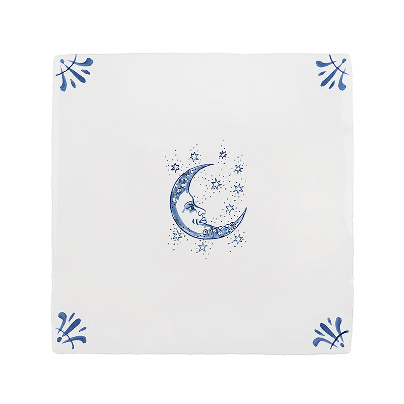 Floor Tile Pattern Samples Moon & Stars Delft Tile - Sample Blue 12.5cm | House of Petra