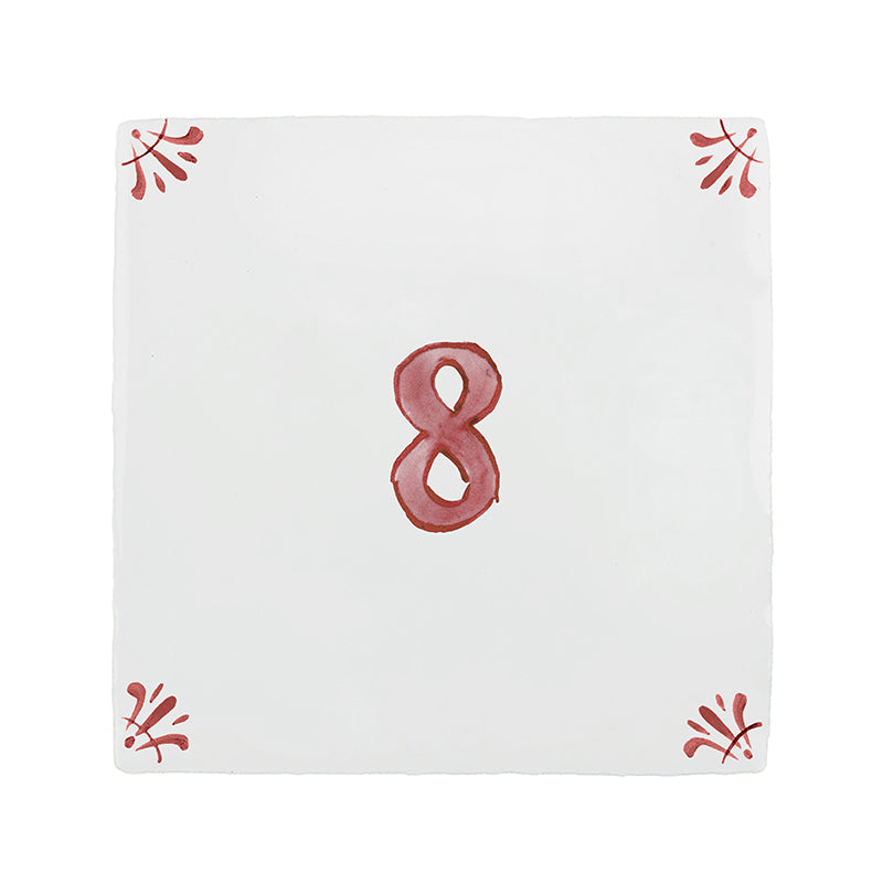 Number 8 Delft Tile